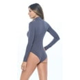 thumbnail image 4 of Natural Uniforms Long Sleeve Turtle Neck Body Suit-Breathable Cotton Stretch Leotard(Charcoal, Large), 4 of 6