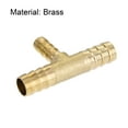 thumbnail image 4 of Uxcell Reducing Barb Hose Fitting Tee T Shape Pipe Connector Brass 3/8" x 3/8" x 1/4", 4 of 7