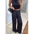 thumbnail image 4 of mihongmao Summer Outfits Outfits for Women 2 Piece Sets Women's Casual Sleeveless Trousers Satin Suit Black S, 4 of 7
