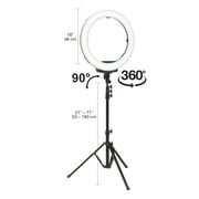 Artograph 18” LED Selfie Ring Light with Tripod Stand & Phone Clamp for Live Stream/Makeup/YouTube Video, Dimmable, Color Temperature Control with Carrying Bag and Bluetooth Remote Control for Phone