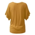 thumbnail image 3 of Doublju Womens Short Kimono Sleeve V Neck Dolman Drape Shirts With Plus Size, 3 of 4