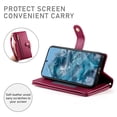 thumbnail image 2 of for Google Pixel 7a Case with Card Holder, Retro Premium PU Leather Shoulder Wrist Strap Zipper Kickstand Flip Cover Women Girl Wallet Phone Case for Google Pixel 7a, Red, 2 of 9