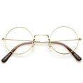 thumbnail image 1 of Classic Small Metal Frame Slim Temples Clear Lens Round Eyeglasses 44mm (Gold / Clear), 1 of 4