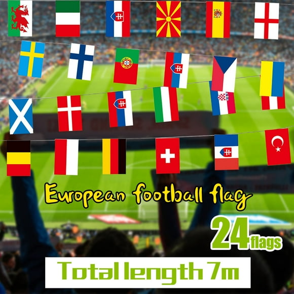 Boovnll Garden Flags, European Cup String Flags World Countries Flags European Cup Football Decor, Garden Decor, Garden Flags for Outside, Garden Flag