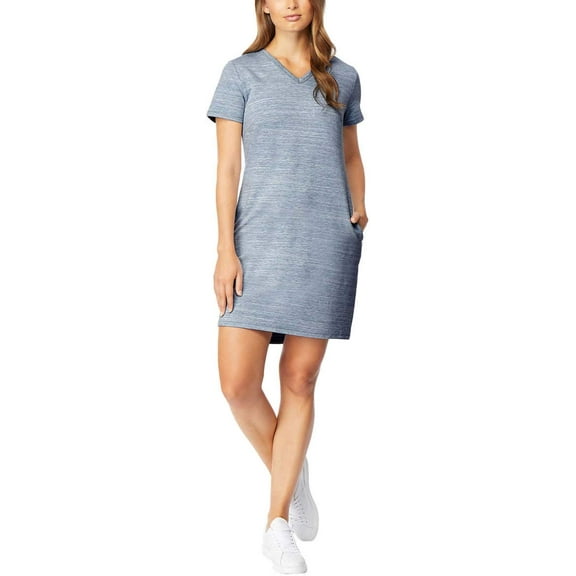 32 Degrees Ladies' Short Sleeve Dress,Blue Striped Sd,XX-Large