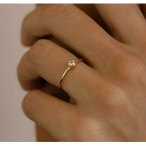 vylahjewellery 18K White Gold Ring 1 CT Brilliant Round Cut Moissanite Engagement Ring Gift for Special One