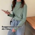 thumbnail image 2 of Tops ligeros con cuello falso y volantes, capa base suave con ribete de lechuga acanalado para mujer, 2 of 7