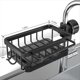 thumbnail image 5 of Soporte de Esponja Sobre el Grifo, Organizador para de Cocina, Estante de Drenaje para Grifo Colgante Desmontable de Aluminio Espacial con Gancho Negro, 5 of 5