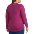 thumbnail image 2 of Women's Plus-Size Long Sleeve Side-Shirred Graphic Top, 2 of 3