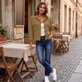 thumbnail image 6 of Corduroy Jackets for Women Trendy Long Sleeve Cropped Jacket Fall, 6 of 6