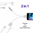 thumbnail image 6 of Lightning to 3.5 mm Headphone Jack Adapter Charger for iPhone Dongle 2 in 1 Converter Splitter Cable Aux Audio Adaptor to Music Headphone Compatible with iPhone 7/8/X/XS/XR Support for iOS 12 or Later, 6 of 7