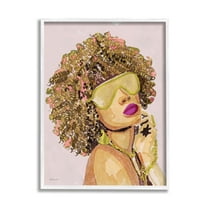 Stupell Industries Glamorous African Female Portrait Gold Fashion Jewelry,16 x 20, Design by Stellar Design Studio
