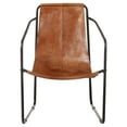 thumbnail image 3 of vidaXL Armchair Accent Chair with Iron Frame for Living Room Real Leather, 3 of 13