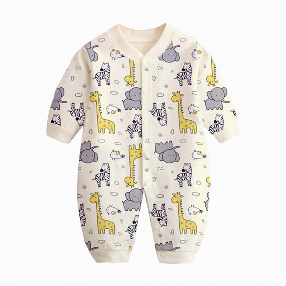 KPOPLK Baby Boy Pajama Newborn Infant Summer Clothes Cartoon Print Short Sleeve Crew Neck Romper PJM Sleepwear Bodysuit 3-18M(3-6 Months,Navy)