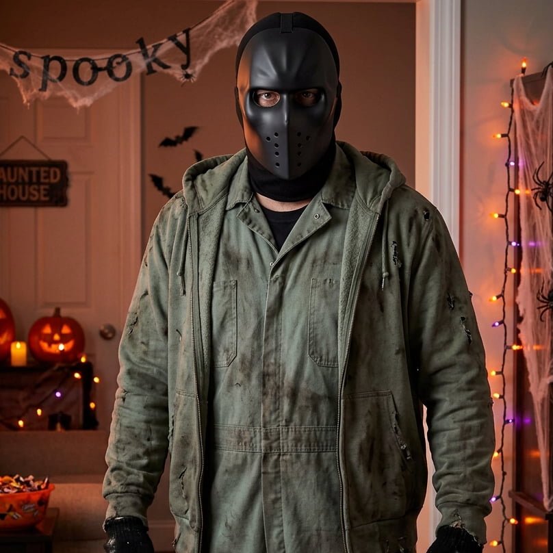 Hockey Punisher Mask Costume Accessory for Adults, Black, Halloween by Way To Celebrate