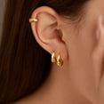 thumbnail image 3 of 14K Gold Plated Chunky Hoops Earrings for Women 925 Sterling Silver Thick Lightweight Huggie Earrings to Daughter Hollow Hypoallergenic Earrings Jewelry Birthday Graduation Gifts for Her, 3 of 7