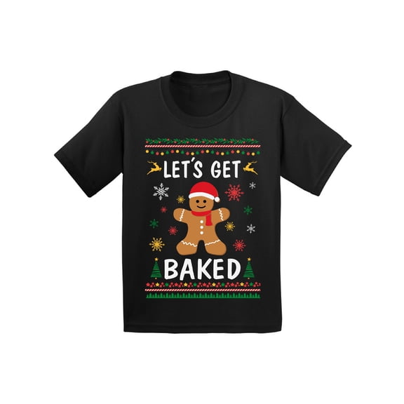 Awkward Styles Christmas T-Shirt for Boys Girls Xmas Gingerbread Man Kids T Shirts