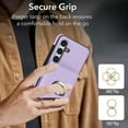 thumbnail image 4 of Allytechgroup Wallet Case Cover for Samsung Galaxy S25+ Plus, with Ring Holder Cards Slots Premium PU Leather TPU Back Cover Shockproof RFID Blocking Phone Case for Samsung Galaxy S25+,Violet, 4 of 7