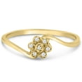 thumbnail image 4 of SuperJeweler Flower Shaped Diamond Promise Ring In Yellow Gold For Women, 4 of 6