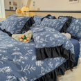 thumbnail image 3 of Elegant Bedding Set Hepburn Style Lace Floral Duvet Cover Bed Sheet Quilt Set Three Piece Set French Dormitory Wash Ins, 3 of 6
