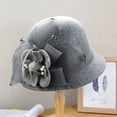 thumbnail image 3 of Only Moment Gray Women's Autumn and Winter Round Top Tweed 1924s Wool Felt Bowler Hat Flapper Hats Winter Church Hats Vintage Felt Cloche Hat A, 3 of 3