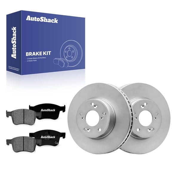 AutoShack Front Brake Rotors & Premium Pads for Honda, Accord 2023-2025, FWD L4 2.0L - Coated - ArmorStop - 11.54" (293 mm), 5-Lug