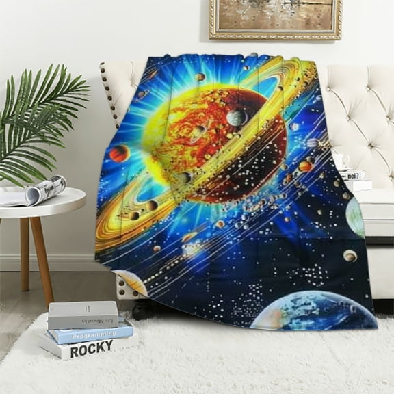 PRATYUS Galaxy Universe Planet Blanket,Soft Warm Lightweight Sofa Bed Throws Blanket All Season for Kids Adults Women Gift Galaxy Universe Planet Enthusiasts 40x50in