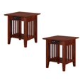 thumbnail image 1 of AFI Table d'Appoint en Bois Massif avec Chargeur USB Ensemble de 2 Noyer, 1 of 10