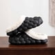 thumbnail image 2 of Punta cálida terciopelo color sólido para hombres Pareja invierno Zapatos algodón suela gruesa dos usos para el al aire libre (Negro 36-37), 2 of 9