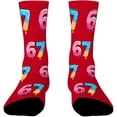 thumbnail image 2 of Chaussettes Rouges Tricotées avec Animaux Chaussettes Mi-Mollet Glace 6 7 Chaussettes Mi-Mollet pour Maman et Femmes, 2 of 5