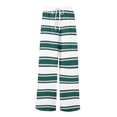 thumbnail image 6 of WTOBBY Women's Striped Print Wide Leg Pants Featuring High Waist Drawstring Loose Casual Design with Functional Pockets for Fashionable Wear ,Dark Green L, 6 of 6