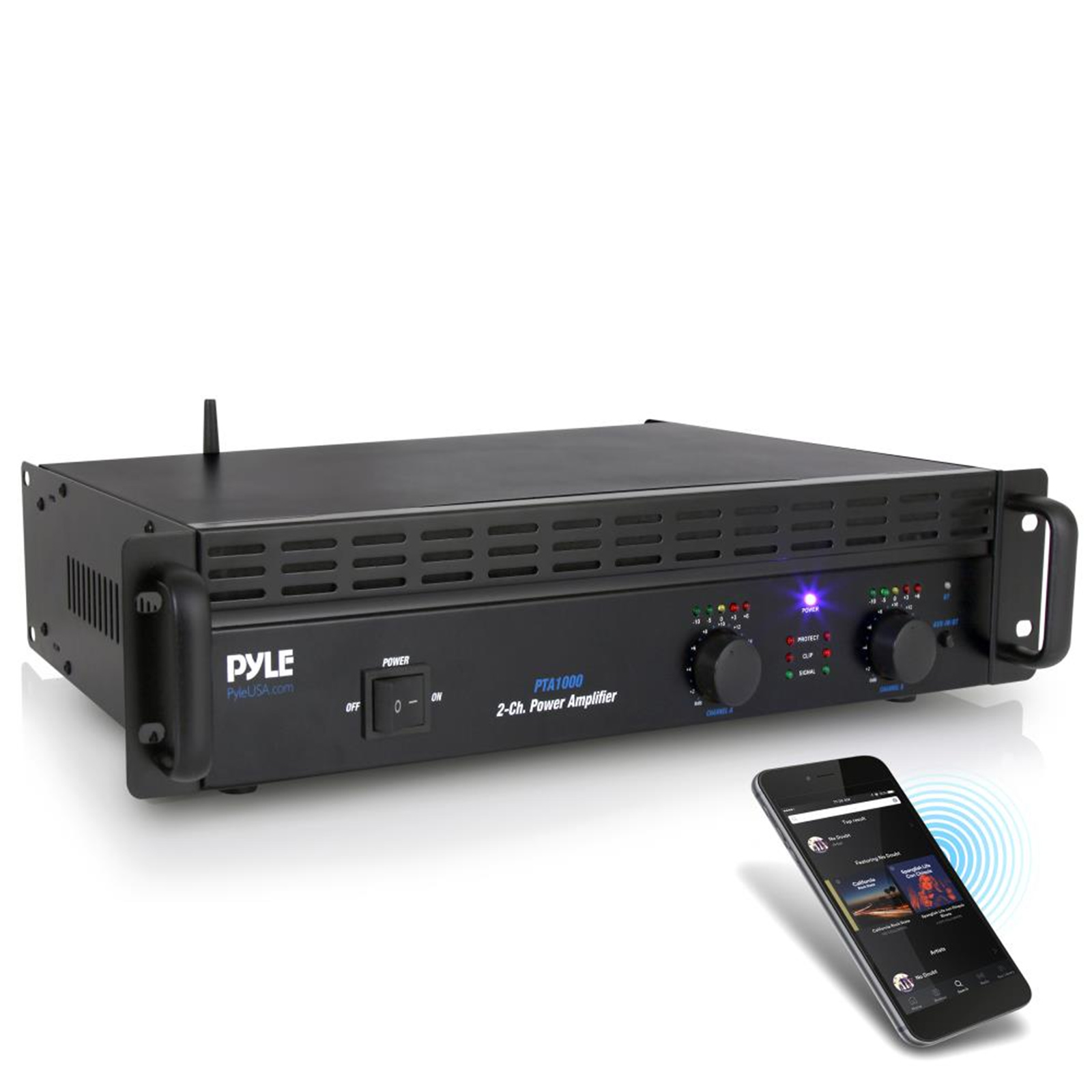 Pyle 1,000-Watt, 2-Channel Professional Power Amp with Bluetooth - image 2 of 2