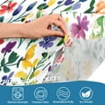 thumbnail image 3 of Yayeee Kitchen Curtains Tier Pair Light Filtering 27"x24" Rod Pocket Short Cafe Window Panel, Green Wildflower Pattern, 3 of 7