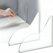 LAMIRO 2Pcs Shower Splash Guard,7.2x8.2inch Self-Adhesive Transparent Shower Water Guard,Bath Corner Water Splash Guard,Tub Splash Guard Bathtub Water Guard with Adhesive - Clear Color