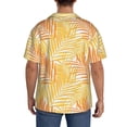 thumbnail image 7 of PAYOHTO Plant Leaves Golden Yellow Mens Hawaiian Casual Short-sleeved Shirt Tropical Summer Beach Button Down Shirts, 7 of 7