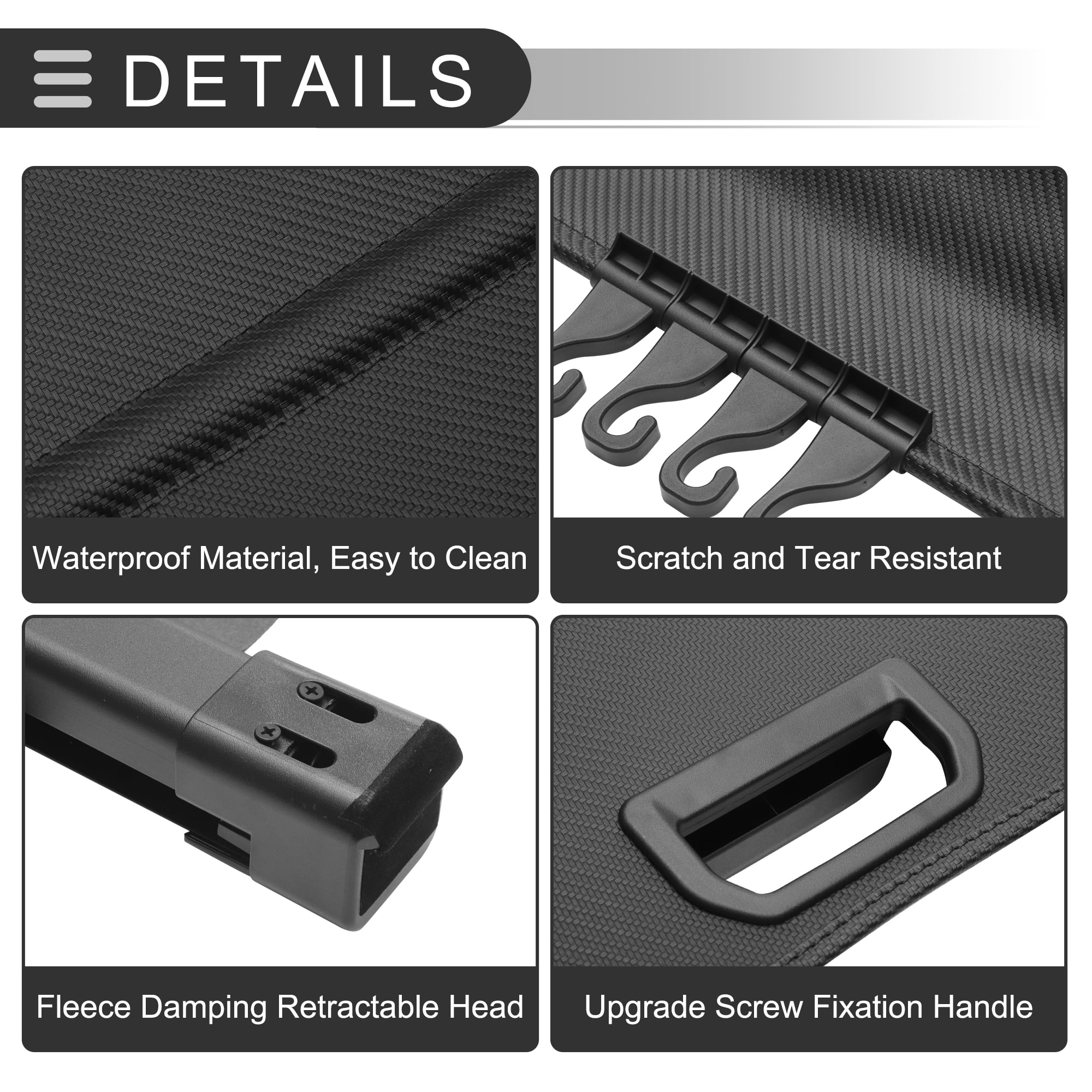 Unique Bargains Retractable Cargo Cover for Honda CRV 2017-2022 Rear Luggage Security Shield Black Carbon Fiber Pattern