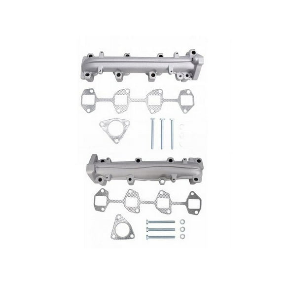 Exhaust Manifold Set 2 Piece - Compatible with 2001 - 2016 Chevy Silverado 2500 HD 6.6L V8 2002 2003 2004 2005 2006 2007 2008 2009 2010 2011 2012 2013 2014 2015