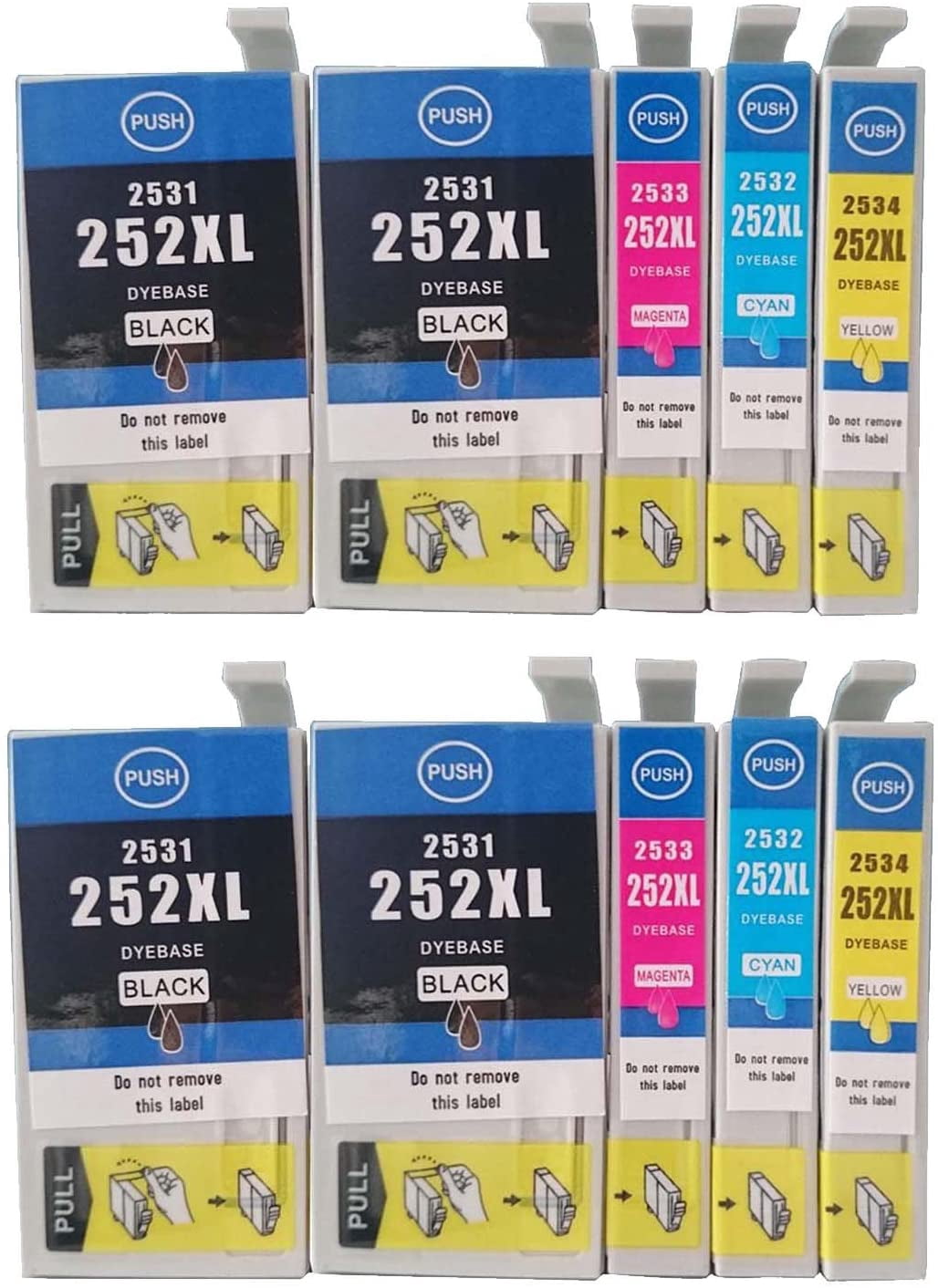 OGOUGUAN 252XL Remanufactured for Epson 252 252XL Ink Cartridge Use in ...