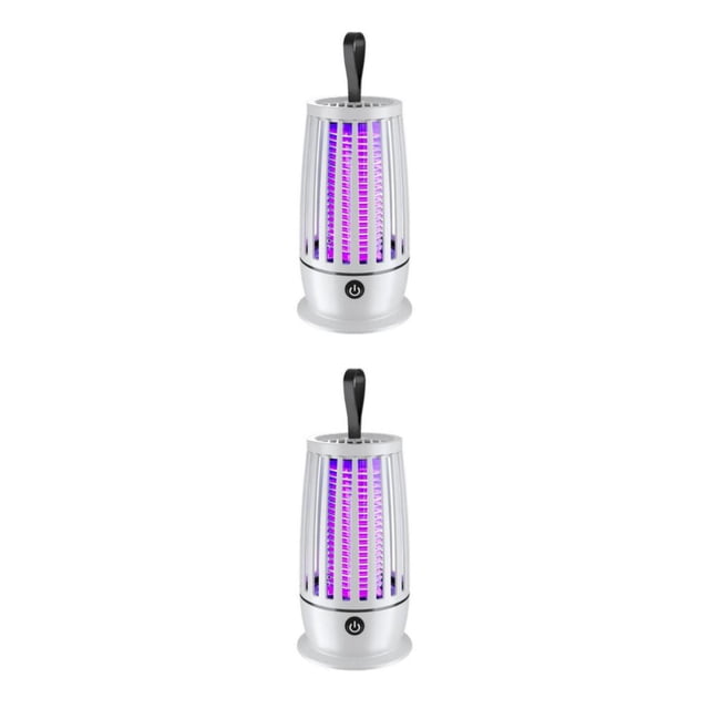 Cateissary Matamoscas eléctrico Repelente de insectos asesinos de mosquitos en Blanco 2Conjunto