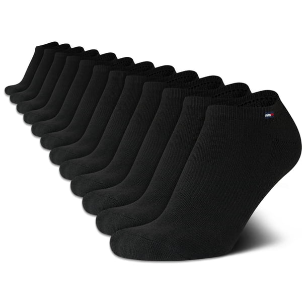Calcetines Tommy Hilfiger No Show para mujer, paquete de 12, tallas 4-10, color negro