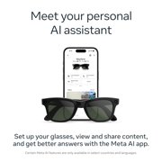 Ray-Ban Meta (Gen 2), Headliner, Shiny Black, Transitions® Sapphire Lenses | Smart AI Glasses