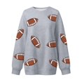 thumbnail image 4 of GILIGEGE Women Game Day Sweatshirt,Football Funny Graphic Print Soccer Tops,Crewneck Oversized Shirt,Casual Fan Wear,Relaxed Fit,Comfort,Long Sleeve Fall Winter Football Season Pullovers Light Ashy S, 4 of 5
