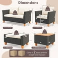 thumbnail image 3 of Costway 7 PCS Patio Furniture Set with Loveseat Armchairs Ottomans & Storage Table, 3 of 10