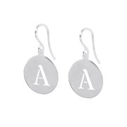 ♥ Personalized Disc Tag Earrings in Sterling Silver