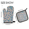thumbnail image 2 of Yayeee Oven Mitts and Pot Holder Set of 2 Heat Resistant Kitchen Gloves Baking Hot Pad, Small Pink Flower, 2 of 5