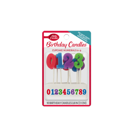 2X - Betty Crocker Cupcake Numeral Birthday Candles