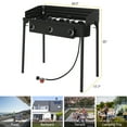 thumbnail image 2 of SamyoHome Outdoor Stove 3 Burner Gas Burner Cooker 225000 BTU with Wind Panel for Camp Paito Cooking Frying Canning, 2 of 7
