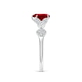 thumbnail image 4 of ANGARA Lab Grown Vintage Style Pear Ruby Engagement Ring with Leaf Motifs for Women in 14K White Gold (Size-7x5mm) | July Birthstone, Anniversary, Jewelry Gift for Women | Lab-Grown Ruby Ring, 4 of 7