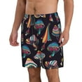 thumbnail image 2 of Kll Colorful Mushrooms In Doodle Style Men'S Casual Summer Beach Shorts Hawaiian Shorts With Pockets-Xx-Large, 2 of 9