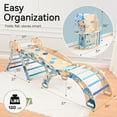 thumbnail image 5 of Pikler Triangle Set with Cushion, 8 in 1 Wooden Montessori Climbing Toys Indoor Playground Jungle Gym Playsets for Toddler, Baby, Kid,Blue, 5 of 10
